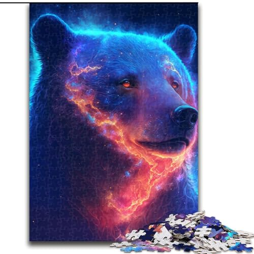 Puzzle 1000 Teile für Erwachsene, Neonbär, Holzpuzzle, interaktives Familienspiel, Denksportaufgabe, Geschenk, Lernspielzeug (Größe 26x38cm) von WGLINGX