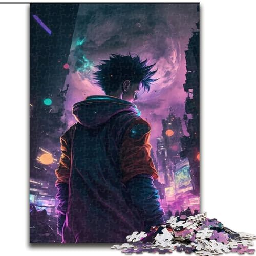 Puzzle 1000 Teile für Erwachsene, Neonlandschaft, Holzpuzzle, interaktives Familienspiel, Denksportaufgabe, Geschenk, Lernspielzeug (Größe 50x75cm) von WGLINGX