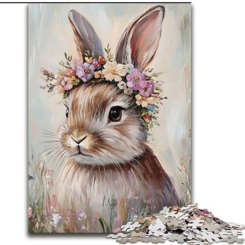 Puzzle 1000 Teile für Erwachsene, Osterhase, Unmögliches Puzzle für Erwachsene, Weihnachten, Halloween, Muttertag, Neujahr, Ostergeschenk (Größe 26x38cm) von WGLINGX
