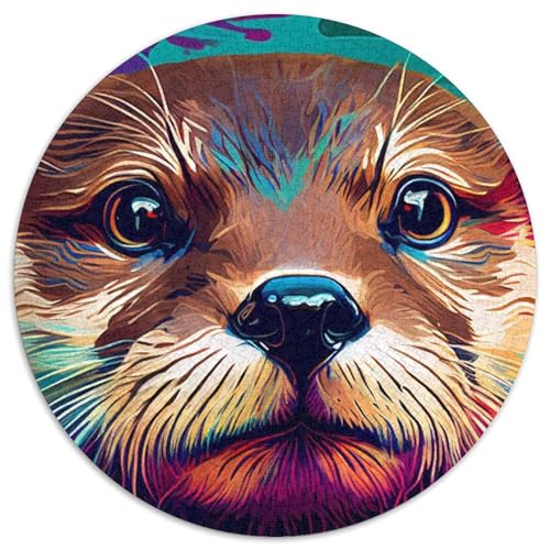 Puzzle 1000 Teile für Erwachsene, Otter Colorufl, runde Puzzles 1000 Teile für Erwachsene, anspruchsvolles Denkspiel – entspannendes Spielzeug für Teenager, 1000 Teile (67,5x67,5cm) von WGLINGX