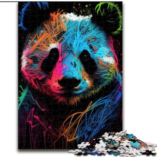 Puzzle 1000 Teile für Erwachsene, Panda-Tier, Pop-Art-Bär, 1000-teiliges Puzzle, Spielzeug, Geschenk, pädagogisches intellektuelles Dekomprimierungsspaß, Familienspiel, Größe 26x38cm von WGLINGX
