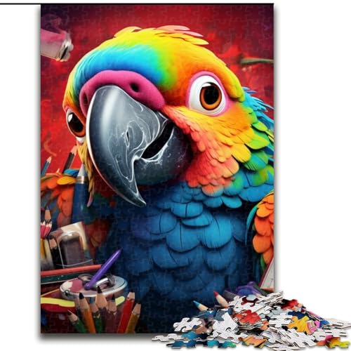 Puzzle 1000 Teile für Erwachsene, Papagei, Unmögliches Puzzle für Erwachsene, interaktives Familienspiel, ideal für Teenager, Denksport-Geschenk (Größe 38x26cm) von WGLINGX