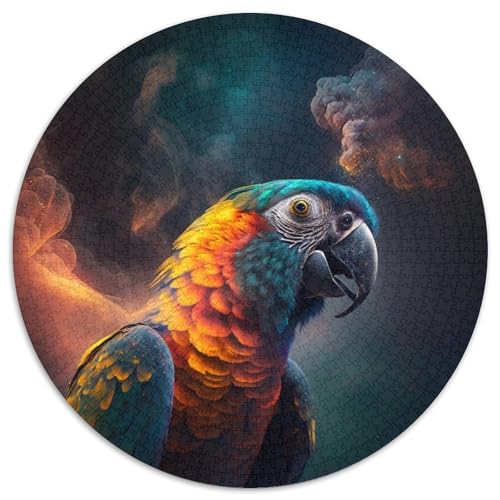 Puzzle 1000 Teile für Erwachsene, Papageiennebel, rund, Denkspiel für Teenager, (67,5 x 67,5 cm) von WGLINGX