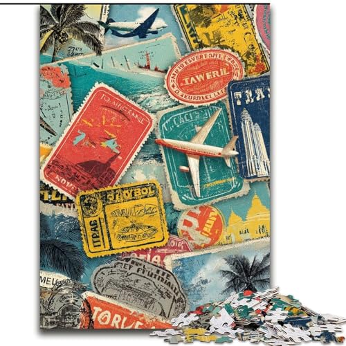 Puzzle 1000 Teile für Erwachsene, Paris-Collage, Karton-Puzzle, Familienaktivitätsspiel für Teenager, anspruchsvolles Denkspiel (Größe 26x38cm) von WGLINGX