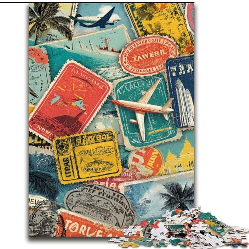 Puzzle 1000 Teile für Erwachsene, Paris-Collage-Puzzle, 1000 Teile, interaktives Familienspiel, geeignet für Kinder ab 14 Jahren (Größe 50x75cm) von WGLINGX