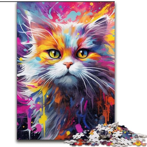 Puzzle 1000 Teile für Erwachsene, Perserkatze, Puzzle für Erwachsene, 1000 Teile, Heimdekorationsgeschenk, Denkspiel (Größe 26x38cm) von WGLINGX