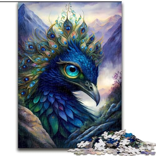 Puzzle 1000 Teile für Erwachsene, Pfau, mythisches Land, 1000-teiliges Puzzle, Spielzeug, Geschenk, pädagogisches, intellektuelles, entspannendes Spaßspiel für die ganze Familie, Größe 50x75cm von WGLINGX
