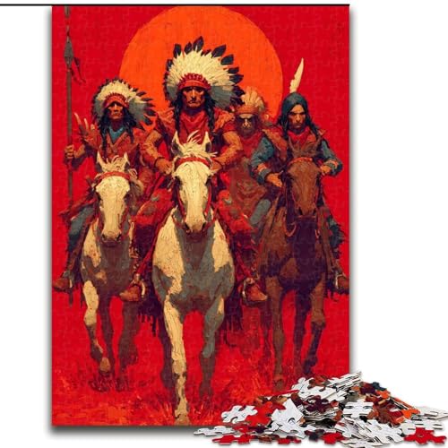 Puzzle 1000 Teile für Erwachsene, Pferde-Puzzle für Erwachsene, interaktives Familienspiel, geeignet für Kinder ab 14 Jahren (Größe 26x38cm) von WGLINGX