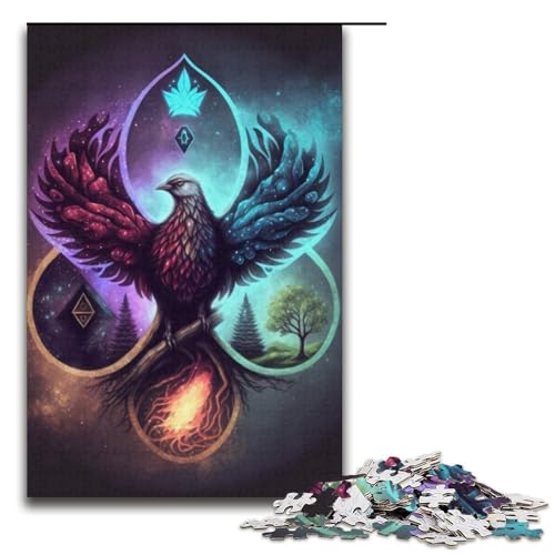 Puzzle 1000 Teile für Erwachsene, Phoenix-Puzzle als Geschenk, Wanddekoration, einzigartige Geburtstags, 38,1 x 26,9 cm Puzzle 1000 Teile für Erwachsene, Phoenix-Puzzle als Geschenk, Wanddekoration, einzigartige Geburtstags, 38,1 x 26,9 cm von WGLINGX