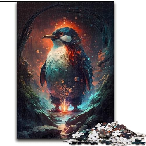 Puzzle 1000 Teile für Erwachsene, Pinguin, Holzpuzzle, interaktives Familienspiel, Denksportaufgabe, Geschenk, Lernspielzeug (Größe 26x38cm) von WGLINGX