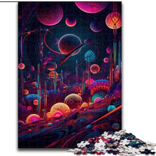 Puzzle 1000 Teile für Erwachsene, Psychedelic Universe, Holzpuzzle, interaktives Familienspiel, Denksportaufgabe, Geschenk, Lernspielzeug (Größe 50x75cm) von WGLINGX
