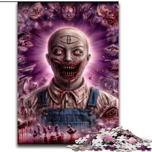 Puzzle 1000 Teile für Erwachsene, Psychedelische Kunst, Holzpuzzle für Erwachsene, anspruchsvolles Denkspiel für Teenager, Spaß für den Spieleabend mit der Familie (Größe 50x75cm) von WGLINGX