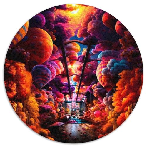 Puzzle 1000 Teile für Erwachsene, Psychedelischer Heißluftballon, runde Puzzles, anspruchsvolles Denkspiel für Teenager, perfekt als Heimdekoration oder Geschenk 67,5 x 67,5 cm Puzzle 1000 Teile für Erwachsene, Psychedelischer Heißluftballon, runde Puzzles, anspruchsvolles Denkspiel für Teenager, perfekt als Heimdekoration oder Geschenk 67,5 x 67,5 cm von WGLINGX