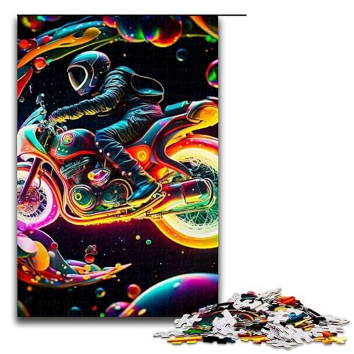 Puzzle 1000 Teile für Erwachsene, Psychedelisches Motorrad, Lernspiel, Herausforderung, Spielzeug, Kunstwerk, Geschenk, 19,69 x 29,53 Zoll von WGLINGX