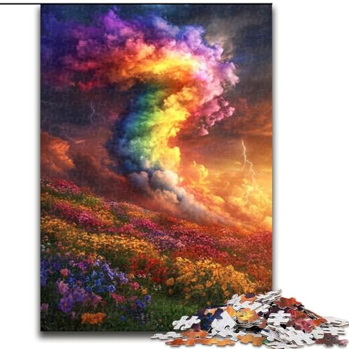 Puzzle 1000 Teile für Erwachsene, Regenbogen-Tornado, unmögliches Puzzle für Erwachsene, Weihnachten, Halloween, Muttertag, Neujahr, Ostergeschenk (Größe 50x75cm) von WGLINGX