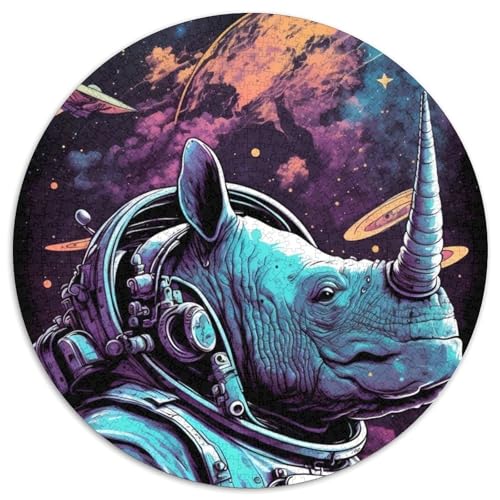 Puzzle 1000 Teile für Erwachsene, Rhino Fantastical Round Puzzles 1000 Teile für Erwachsene, anspruchsvolles Denkspiel – entspannendes Spielzeug für Teenager, 1000 Teile (67,5x67,5cm) von WGLINGX