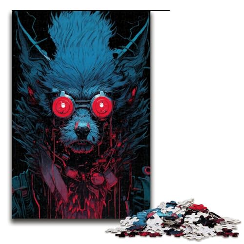 Puzzle 1000 Teile für Erwachsene, Roboter-Wolf-Puzzle für Teenager, Spielzeug, Denkspiel (Größe 50 x 75 cm) von WGLINGX