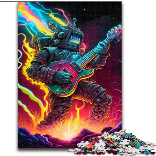 Puzzle 1000 Teile für Erwachsene, Roboter spielt Gitarre, Puzzle für Erwachsene, 1000 Teile, DIY-Heimdekor, Denksportspiel für Teenager (Größe 50x75cm) von WGLINGX