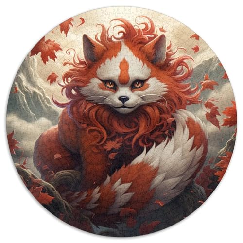 Puzzle 1000 Teile für Erwachsene, Roter Panda, Kunst, runde Puzzles 1000 Teile für Erwachsene, anspruchsvolles Denkspiel – entspannendes Spielzeug für Teenager, 1000 Teile (67,5x67,5cm) von WGLINGX