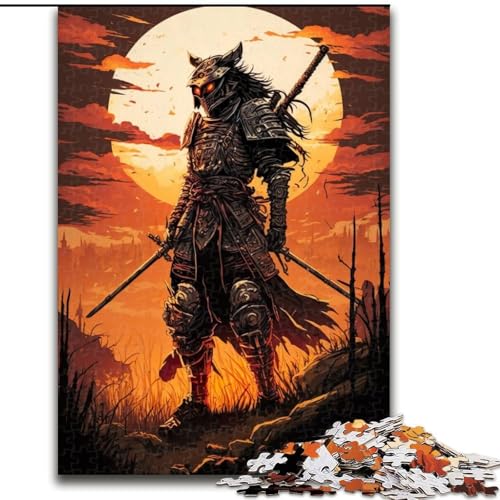 Puzzle 1000 Teile für Erwachsene, Samurai im Sonnenuntergang, 1000-teiliges Puzzle, Spielzeug, Geschenk, pädagogisches, intellektuelles, entspannendes Spaßspiel für die ganze Familie, Größe 26x38cm von WGLINGX