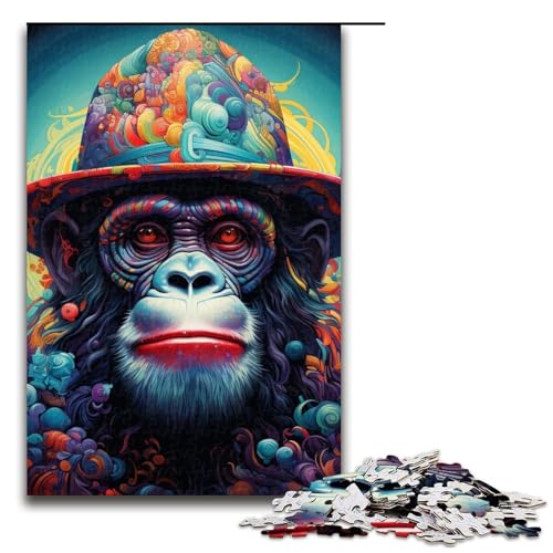 Puzzle 1000 Teile für Erwachsene, Schimpansen-Puzzle, Lernspiele, Staycation, Zeitvertreib für Teenager ab 14 Jahren, 19,69 x 29,53 Zoll von WGLINGX