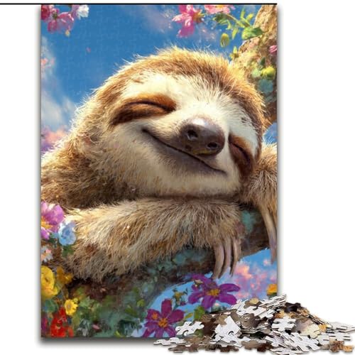 Puzzle 1000 Teile für Erwachsene, Schlafendes Faultier, 1000-teiliges Puzzle, interaktives Familienspiel, Denksportaufgabe als Geschenk, Lernspielzeug (Größe 50x75cm) von WGLINGX