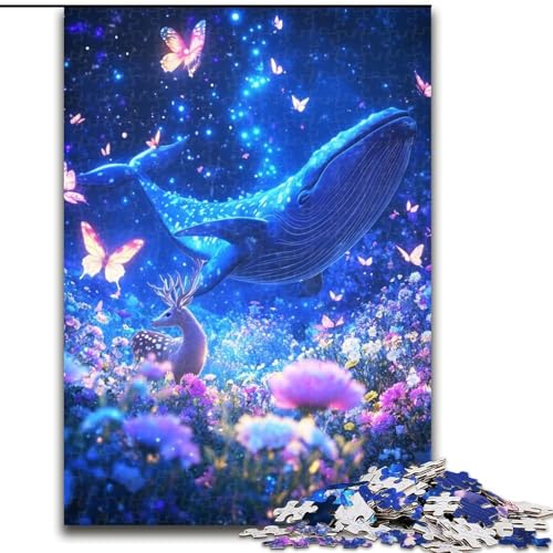 Puzzle 1000 Teile für Erwachsene, Schmetterlinge und Wale, Unmögliches Puzzle für Erwachsene, Weihnachten, Halloween, Muttertag, Neujahr, Ostergeschenk (Größe 26x38cm) von WGLINGX