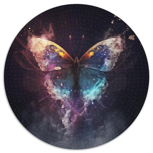 Puzzle 1000 Teile für Erwachsene, Schmetterlingsnebel, runde Papierpuzzles für Jugendliche ab 14 Jahren, Heimdekoration, 1000 Teile (67,5x67,5cm) von WGLINGX