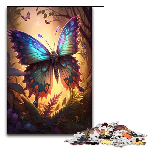 Puzzle 1000 Teile für Erwachsene, Schmetterlingspuzzle für Erwachsene, Holzpuzzle, Lernspiele, Heimdekoration, 50 x 75 cm von WGLINGX