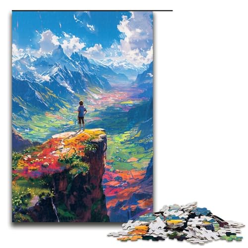 Puzzle 1000 Teile für Erwachsene, Schöne Bergblumen, Puzzle für Jugendliche ab 14 Jahren, 50 x 75 cm von WGLINGX