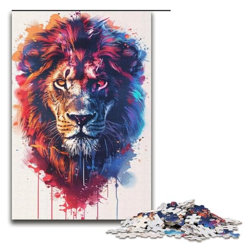 Puzzle 1000 Teile für Erwachsene, Schöne Löwen-Puzzles für Erwachsene, Kartonpuzzle, Heimdekoration, 38 x 26 cm von WGLINGX