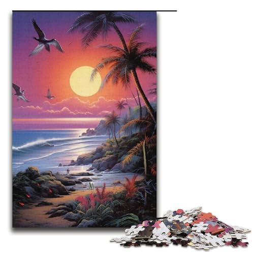 Puzzle 1000 Teile für Erwachsene, Schöne Strandlandschaft, Puzzle für Jugendliche ab 14 Jahren, 38 x 26 cm von WGLINGX