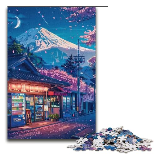 Puzzle 1000 Teile für Erwachsene, Schöner Berg Fuji, Puzzles für Erwachsene, Papppuzzles, Lernspiele, Heimdekoration, 38 x 26 cm von WGLINGX
