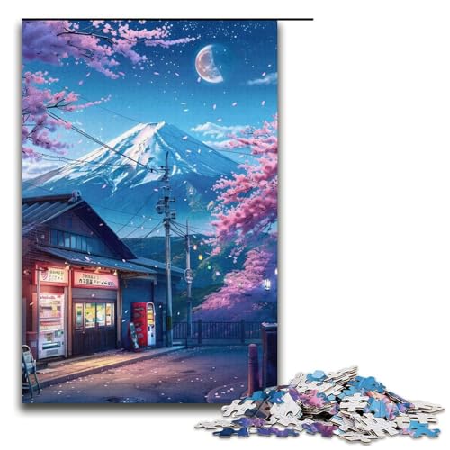 Puzzle 1000 Teile für Erwachsene, Schöner Berg Fuji, Puzzles für Erwachsene, Papppuzzles, Lernspiele, Heimdekoration, 38 x 26 cm von WGLINGX