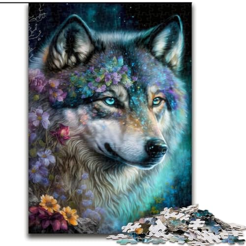 Puzzle 1000 Teile für Erwachsene, Schöner Wolf, Holzpuzzle, interaktives Familienspiel, Denksportaufgabe, Geschenk, Lernspielzeug (Größe 50x75cm) von WGLINGX