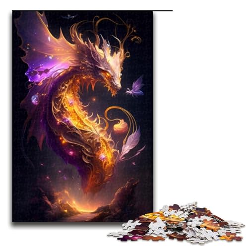 Puzzle 1000 Teile für Erwachsene, Schönes Drachen-Puzzle für Jugendliche ab 14 Jahren, 50 x 75 cm von WGLINGX