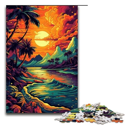 Puzzle 1000 Teile für Erwachsene, Schönes Strand-Puzzle für Jugendliche ab 14 Jahren, 50 x 75 cm von WGLINGX