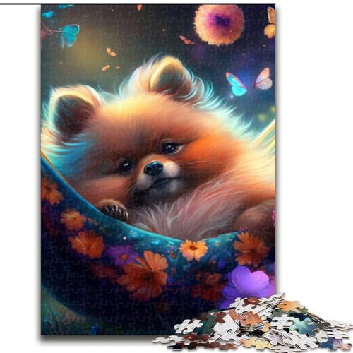 Puzzle 1000 Teile für Erwachsene, Schönes Zwergspitz-Puzzle, Denkspiel für Teenager, Familienspieleabend (Größe 26x38cm) von WGLINGX