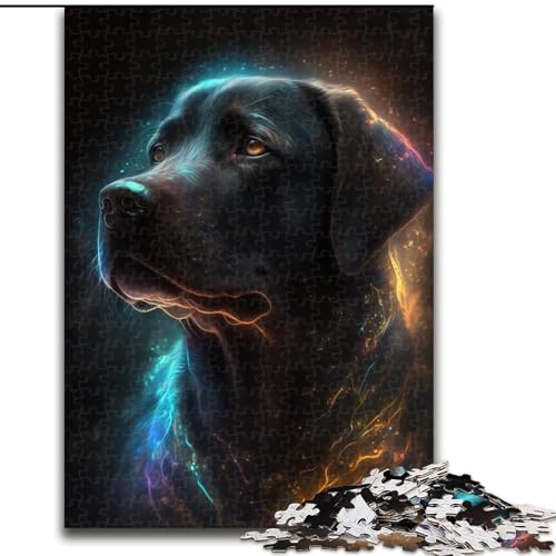 Puzzle 1000 Teile für Erwachsene, Schwarzer Labrador, 1000-teiliges Puzzle, Spielzeug, Geschenk, pädagogisches, intellektuelles, entspannendes Spaßspiel für die ganze Familie, Größe 26x38cm von WGLINGX