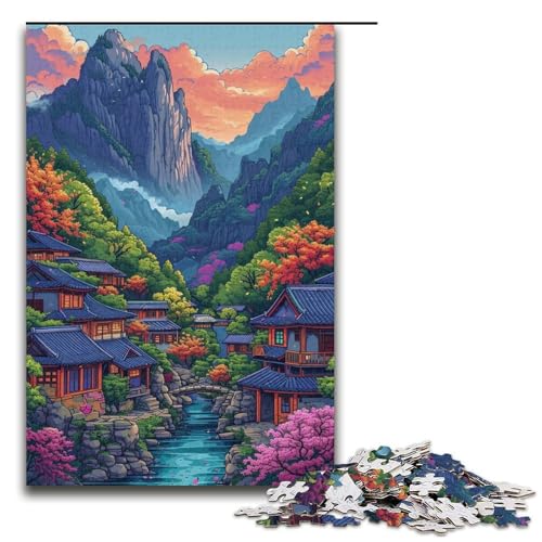 Puzzle 1000 Teile für Erwachsene, Seltsame und schöne Berge, Lernspiel, Herausforderungsspielzeug, Weihnachts- und Geburtstagsgeschenk (Größe 38 x 26 cm) von WGLINGX