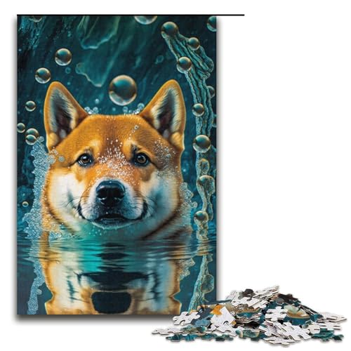 Puzzle 1000 Teile für Erwachsene, Shiba Inu-Puzzle für Teenager, Spielzeug, Denkspiel (Größe 38 x 26 cm) von WGLINGX