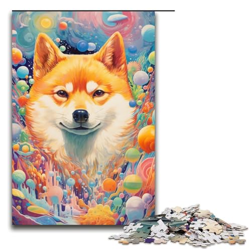 Puzzle 1000 Teile für Erwachsene, Shiba Inu-Puzzles für Teenager, Spielzeug, Denkspiel (Größe 50 x 75 cm) von WGLINGX