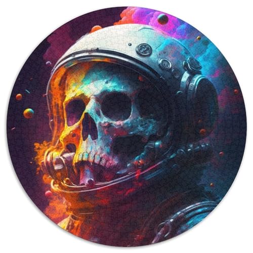 Puzzle 1000 Teile für Erwachsene, Skelett-Astronaut, runde Puzzles 1000 Teile für Erwachsene, anspruchsvolles Denkspiel – entspannendes Spielzeug für Teenager, 1000 Teile (67,5x67,5cm) von WGLINGX