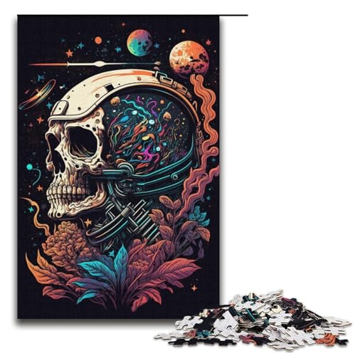 Puzzle 1000 Teile für Erwachsene, Skelett-Astronauten-Puzzle für Teenager, Spielzeug, Denkspiel (Größe 38 x 26 cm) von WGLINGX