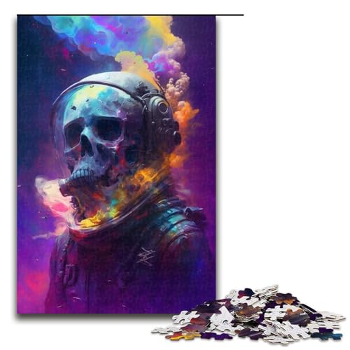 Puzzle 1000 Teile für Erwachsene, Skelett-Astronauten-Puzzle für Teenager, Spielzeug, Denkspiel (Größe 50 x 75 cm) von WGLINGX
