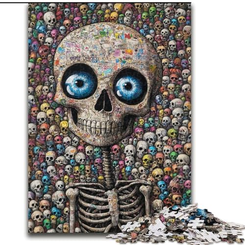 Puzzle 1000 Teile für Erwachsene, Skelett-Puzzle für Erwachsene, 1000 Teile, Spielzeug, Geschenk, pädagogisches, intellektuelles, entspannendes, lustiges Familienspiel (Größe 50x75cm) von WGLINGX