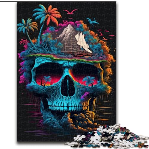Puzzle 1000 Teile für Erwachsene, Skull Island, 1000-teiliges Puzzle, Spielzeug, Geschenk, pädagogisches, intellektuelles, entspannendes Spaßspiel für die ganze Familie, Größe 50x75cm von WGLINGX