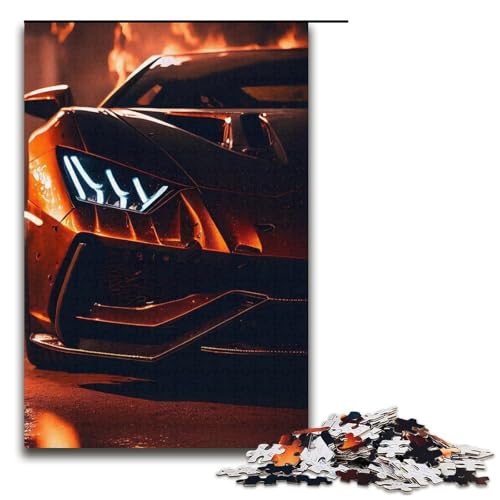 Puzzle 1000 Teile für Erwachsene, Sportwagen-Puzzle als Geschenk für die ganze Familie, 14,96 x 10,24 Zoll von WGLINGX
