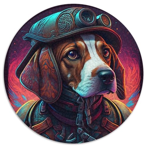 Puzzle 1000 Teile für Erwachsene, Steampunk Beagle, runde Puzzles 1000 Teile für Erwachsene, anspruchsvolles Denkspiel – entspannendes Spielzeug für Teenager, 1000 Teile (67,5x67,5cm) von WGLINGX