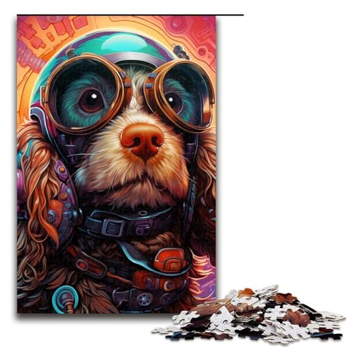 Puzzle 1000 Teile für Erwachsene, Steampunk-Hunde-Puzzle mit passendem Poster und Quizblatt für Teenager ab 14 Jahren, 50 x 75 cm Puzzle 1000 Teile für Erwachsene, Steampunk-Hunde-Puzzle mit passendem Poster und Quizblatt für Teenager ab 14 Jahren, 50 x 75 cm von WGLINGX